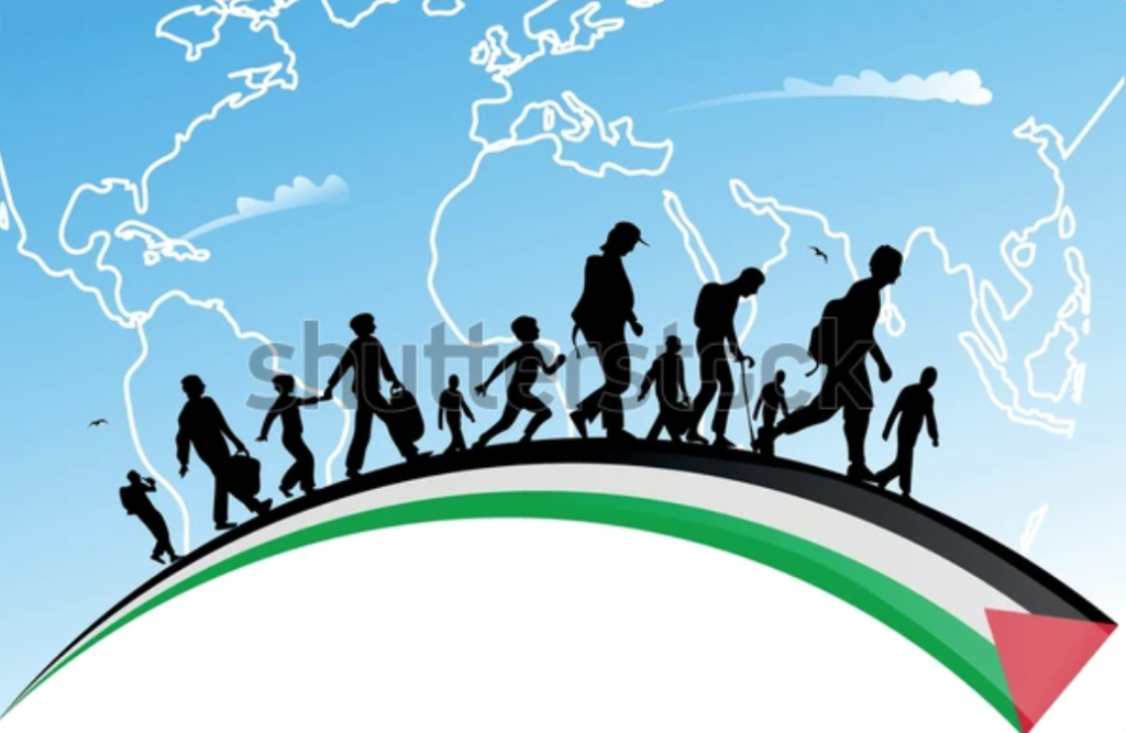 People traveling with belongings during migration